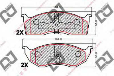 DJ PARTS bp2053 -  Комплект тормозных колодок, дисковый тормоз